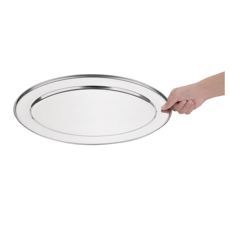 Olympia Stainless Steel Oval Serving Tray 450mm