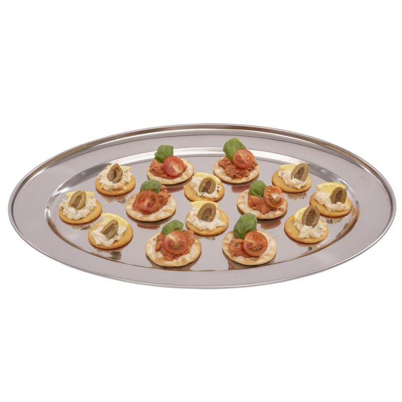 Olympia Stainless Steel Oval Serving Tray 500mm