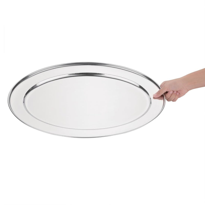 Olympia Stainless Steel Oval Serving Tray 550mm