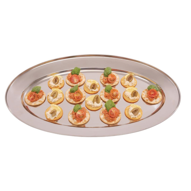 Olympia Stainless Steel Oval Serving Tray 550mm