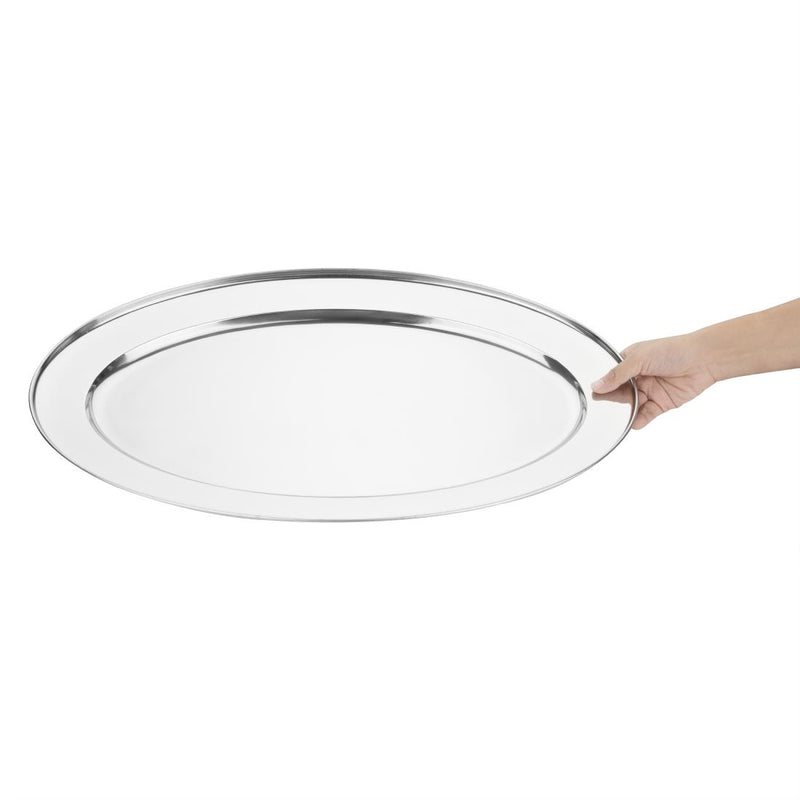 Olympia Stainless Steel Oval Serving Tray 605mm