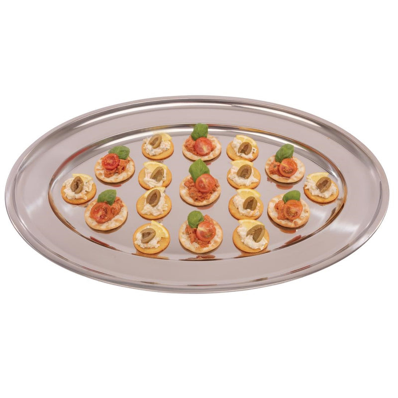 Olympia Stainless Steel Oval Serving Tray 605mm