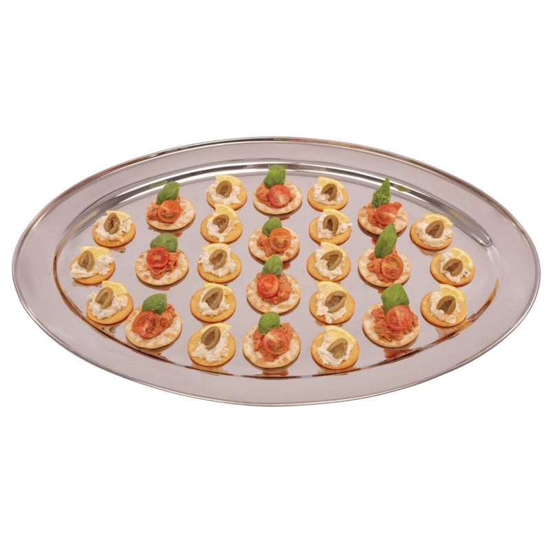 Olympia Stainless Steel Oval Serving Tray 660mm