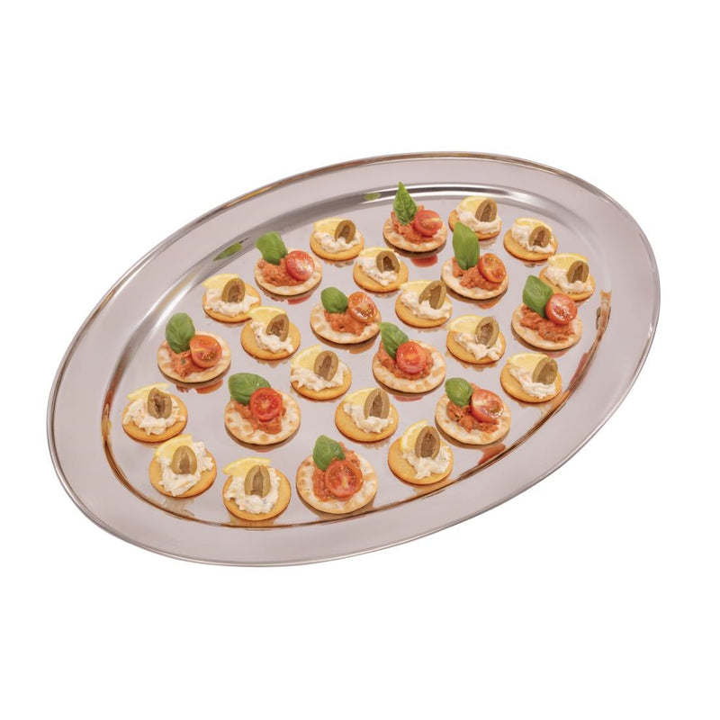 Olympia Stainless Steel Oval Serving Tray 660mm