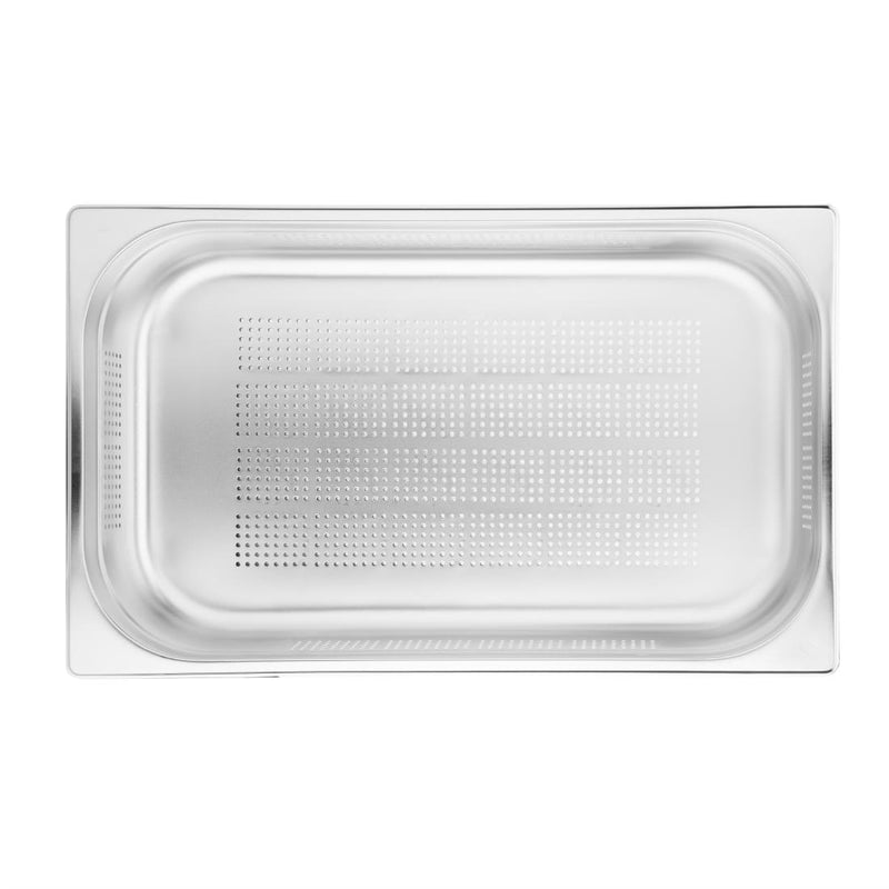 Vogue 1/1 Gastronorm-Tablett aus Edelstahl, perforiert, 100 mm