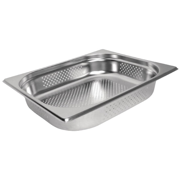 Vogue Stainless Steel Perforated 1/2 Gastronorm Tray 65mm