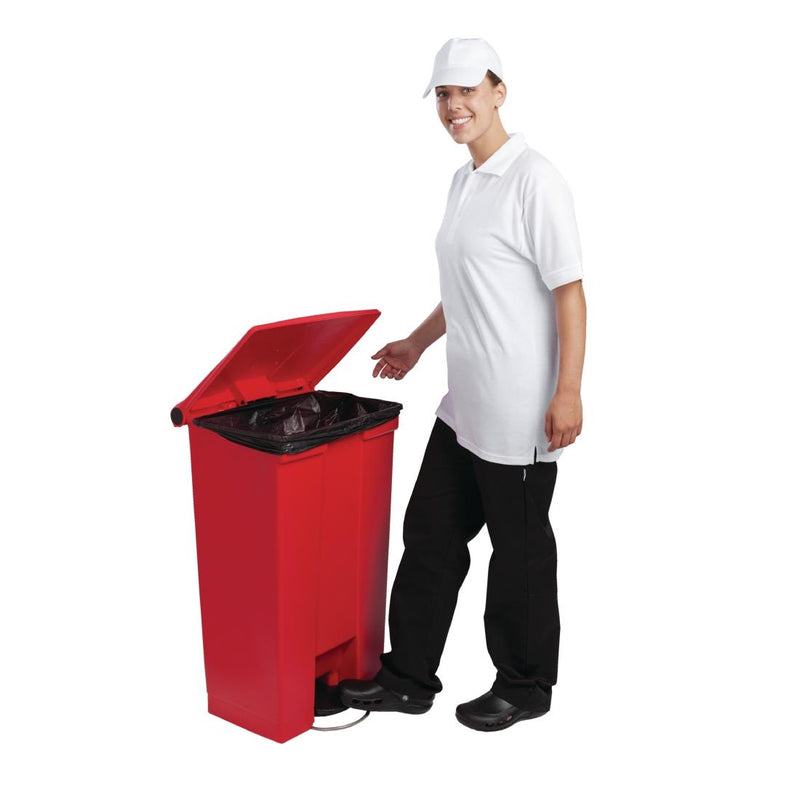 Rubbermaid Step-On Pedal Bin Red 87Ltr