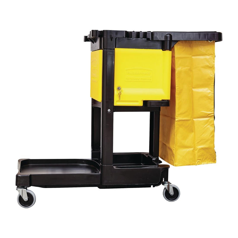 Rubbermaid Traditional Janitorial Cleaning Cart with Yellow Bag and Zip