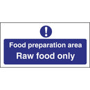 Vogue-Essenszubereitungsbereich-Schild „Nur Rohkost“.