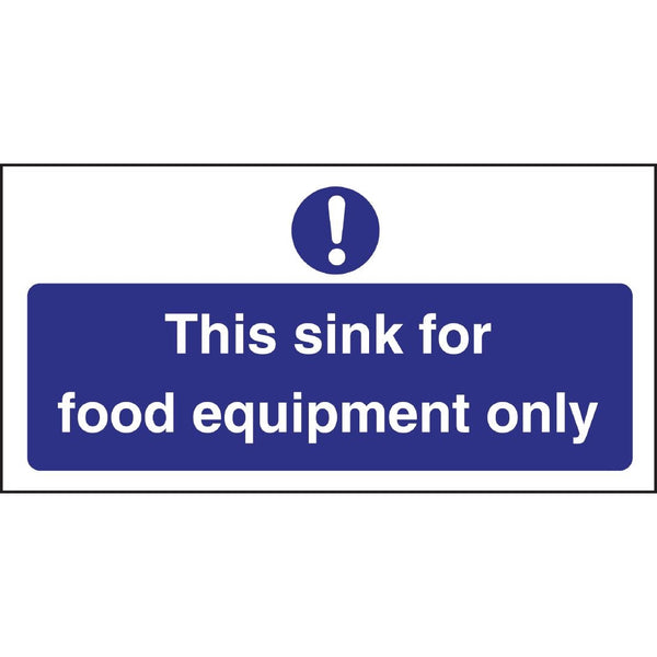 Vogue-Schild „This Sink For Food Equipment Only“.