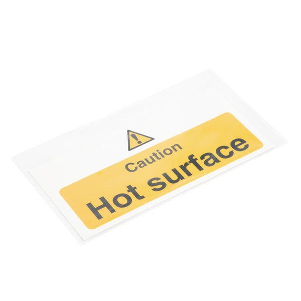 Vogue-Schild „Vorsicht vor heißer Oberfläche“.