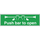 Vogue Push Bar To Open Schild