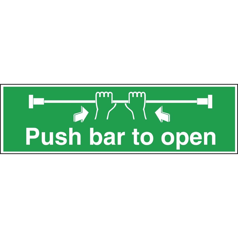 Vogue Push Bar To Open Schild