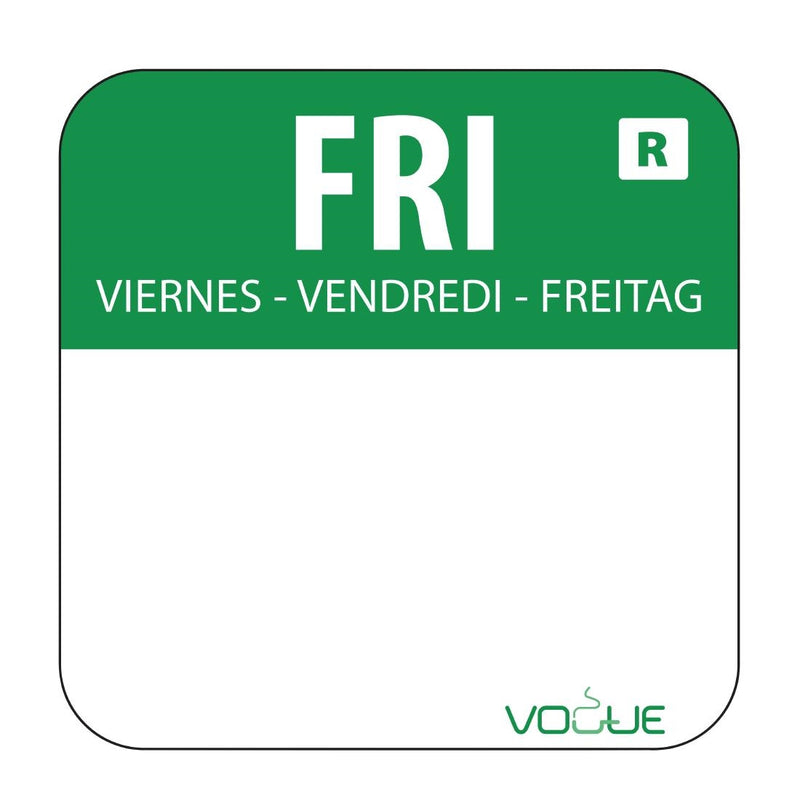 Vogue Removable Colour Coded Food Labels Friday (Pack of 1000)