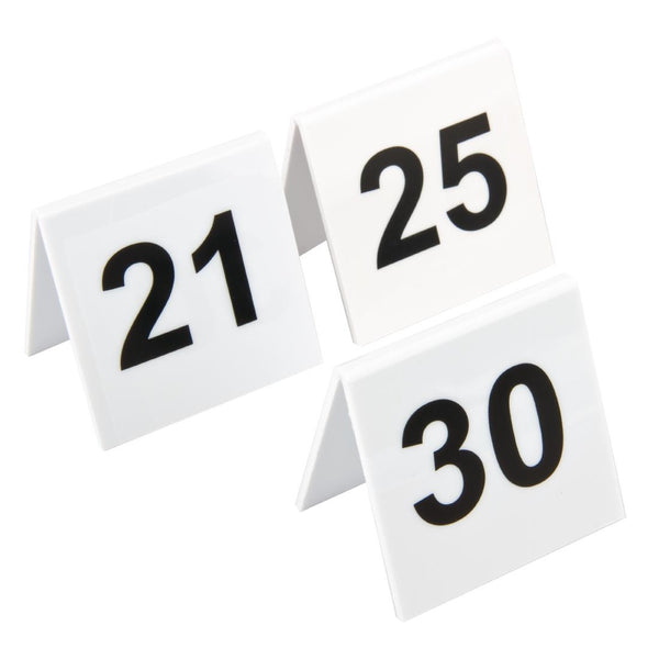 Kunststoff-Tischnummern 21–30