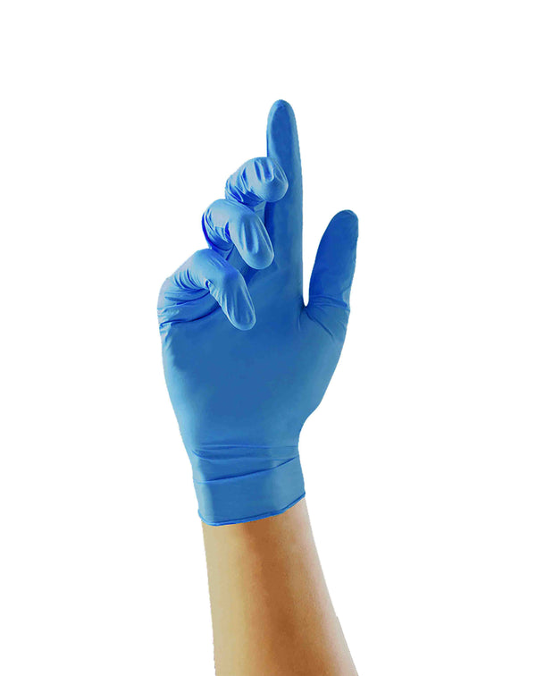 Blue Nitrile Powder Free Latex Gloves - Box Of 100