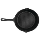 Vogue Round Cast Iron Ribbed Skillet Pan 267mm