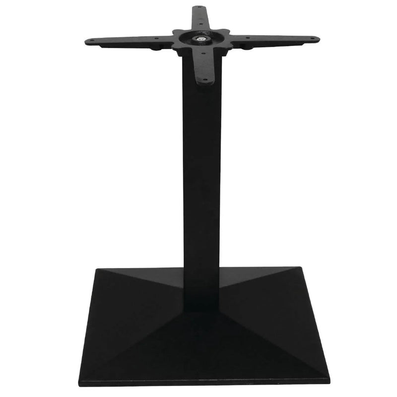 Quadratischer Tischsockel aus schwarzem Gusseisen – klein – Esszimmerhöhe – 720 mm 