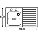 KWC DVS Self Assembly Stainless Steel Sink Right Hand Drainer 1000x600mm