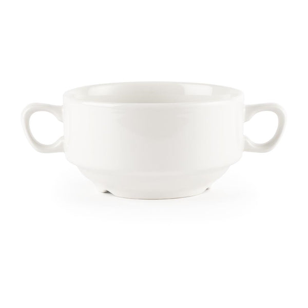 Churchill Whiteware Handled Soup Bowls 398ml (Pack of 24)