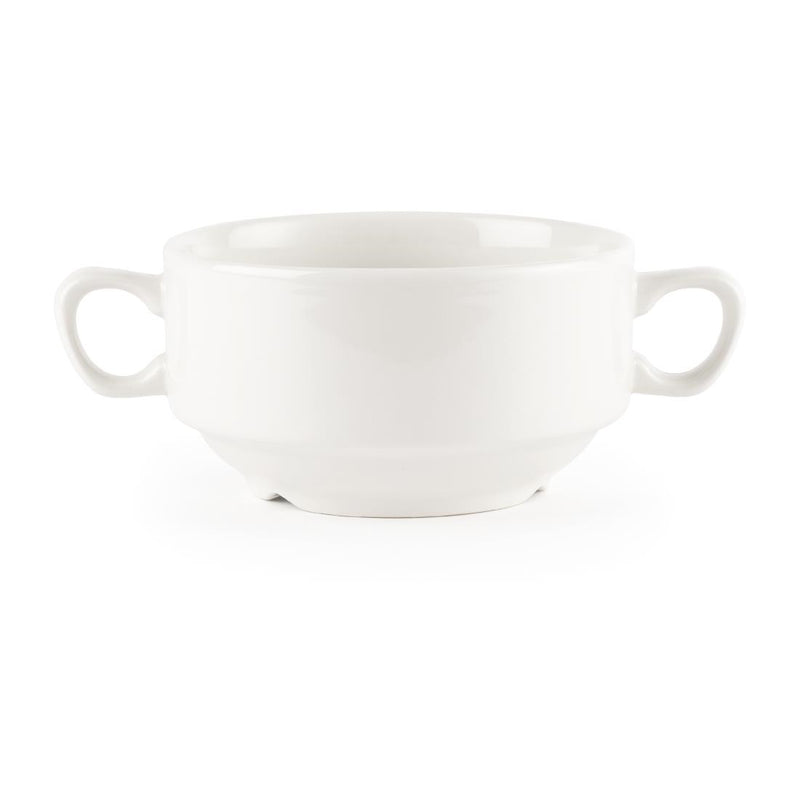 Churchill Whiteware Handled Soup Bowls 398ml (Pack of 24)