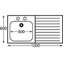KWC DVS Self Assembly Stainless Steel Sink Right Hand Drainer 1200x600mm