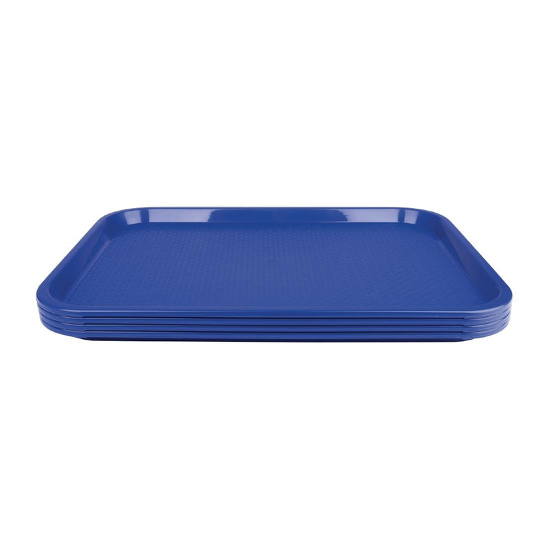 Olympia Kristallon Fast-Food-Tablett aus Polypropylen, blau, mittelgroß, 415 mm