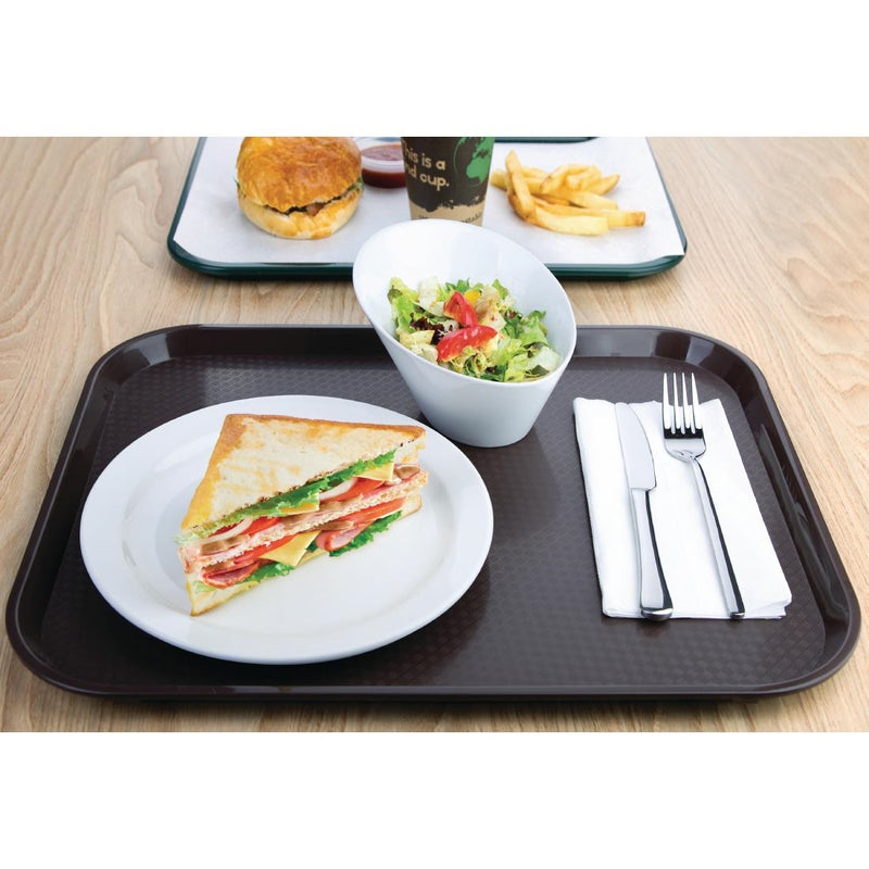 Olympia Kristallon Großes Fast-Food-Tablett aus Polypropylen, Braun, 450 mm x 350 mm