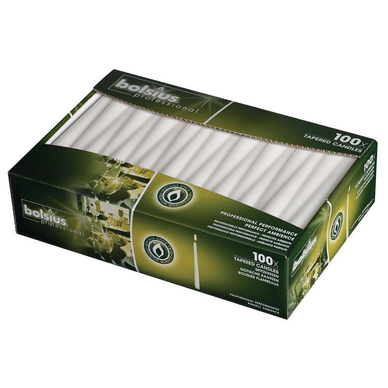 Konische weiße 10-Zoll-Kerzen (100er-Pack)