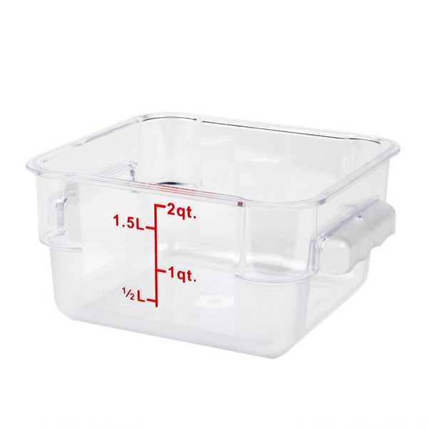 Polycarbonate Square Storage Container 1.9Ltr with Gradations - Clear