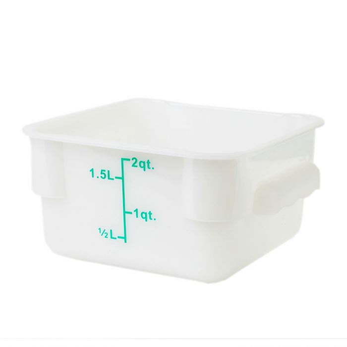 Weißer Lebensmittelbehälter aus Polycarbonat, 1,9 l, mit Abstufungen