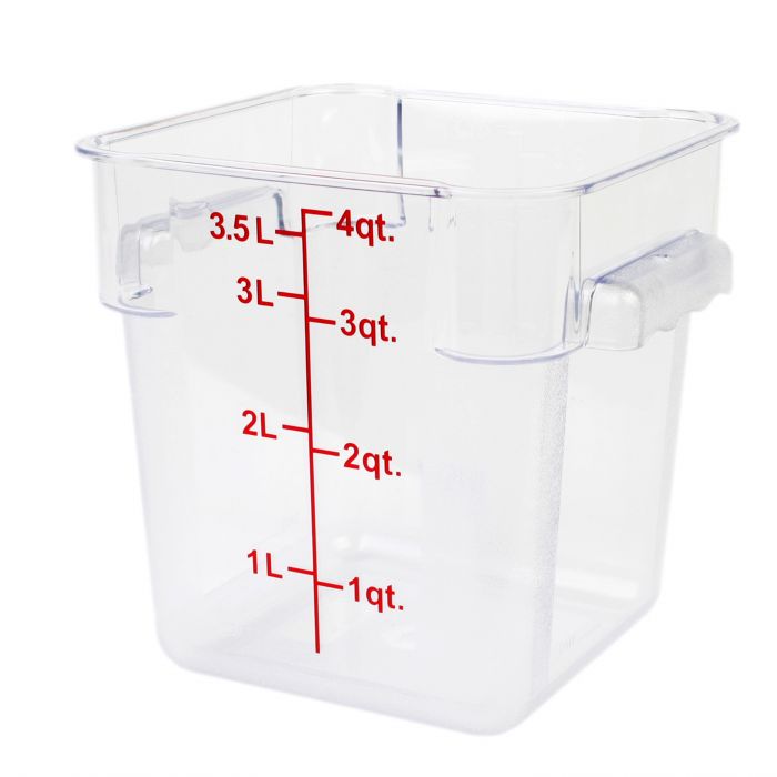 Transparenter Lebensmittelbehälter aus Polycarbonat, 3,8 l, mit Abstufungen