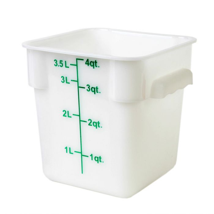 Polycarbonate Food Storage White Container 3.8Ltr with Gradations