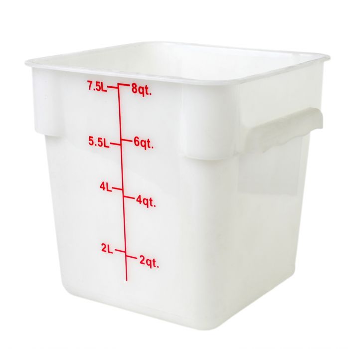 Polycarbonate Food Storage White Container 7.6Ltr with Gradations