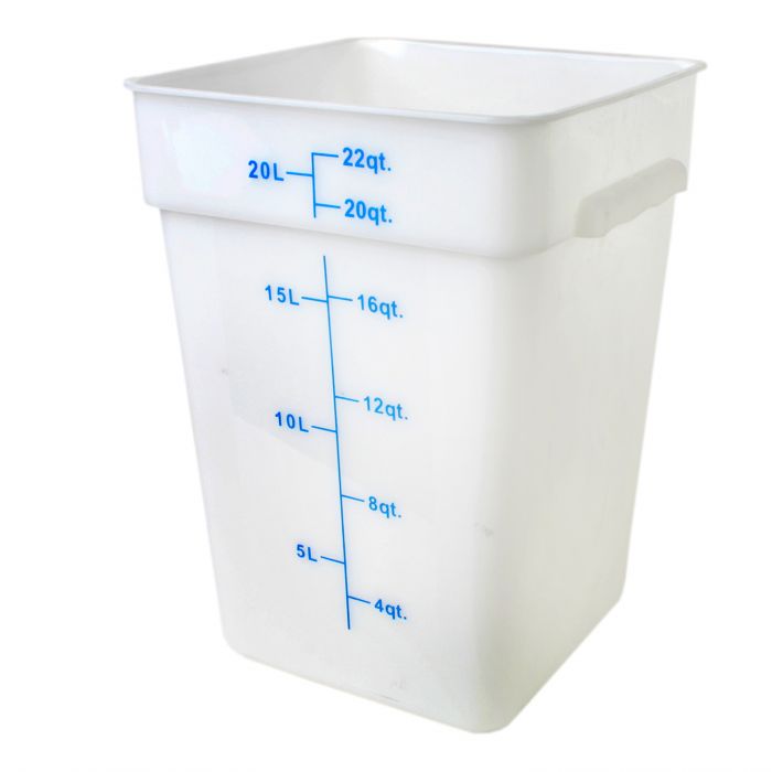 Polycarbonate Food Storage White Container 20.8Ltr with Gradations
