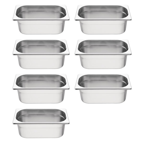 Vogue Stainless Steel Gastronorm Container Kit 1/4 (Pack of 7)