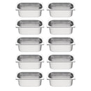 Vogue Gastronorm-Behälter-Set aus Edelstahl, 1/4 (10 Stück)