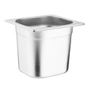 Vogue Gastronorm-Tablett-Set aus Edelstahl mit Deckel 1/6 (6er-Pack)