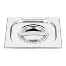 Vogue Gastronorm-Tablett-Set aus Edelstahl mit Deckel 1/6 (6er-Pack)