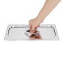 Vogue Edelstahl-Gastronorm-Tablett-Set 1/3 und 4 x 1/6 mit Deckel