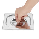 Vogue Edelstahl-Gastronorm-Tablett-Set 1/3 und 4 x 1/6 mit Deckel