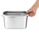 Ensemble de plateaux gastronormes en acier inoxydable Vogue 4 1/4 avec couvercles