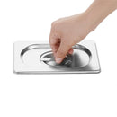 Ensemble de plateaux gastronormes en acier inoxydable Vogue 4 1/4 avec couvercles