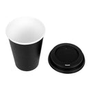 Special Offer Fiesta Recyclable Black Hot Cups and Lids 340ml (Pack of 1000)