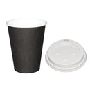Sonderangebot Fiesta Recycelbare schwarze 340-ml-Wärmebecher und weiße Deckel (1000 Stück)
