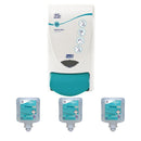 Deb Antibac Soap Dispenser and 3 Unperfumed Antibacterial Foam Hand Soaps 1Ltr