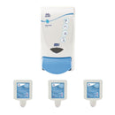Deb Clear Foam Soap Dispenser and 3 Unperfumed Foam Hand Soaps 1Ltr