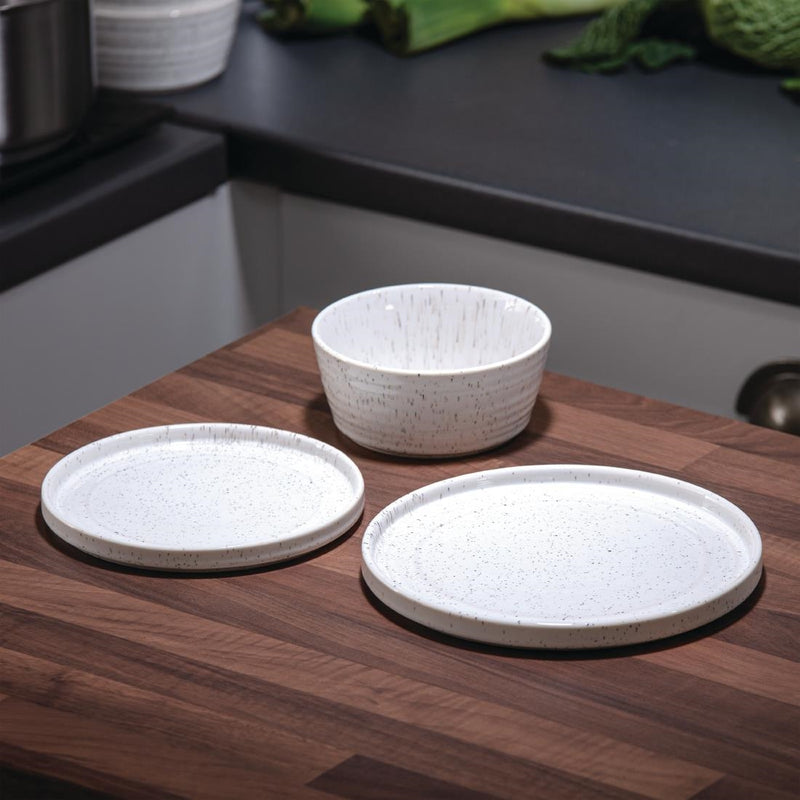 Olympia Cavolo Serve Like A Pro 18-Piece White Speckle Dinner Set