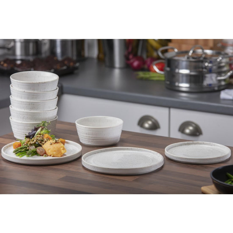 Olympia Cavolo Serve Like A Pro 18-Piece White Speckle Dinner Set