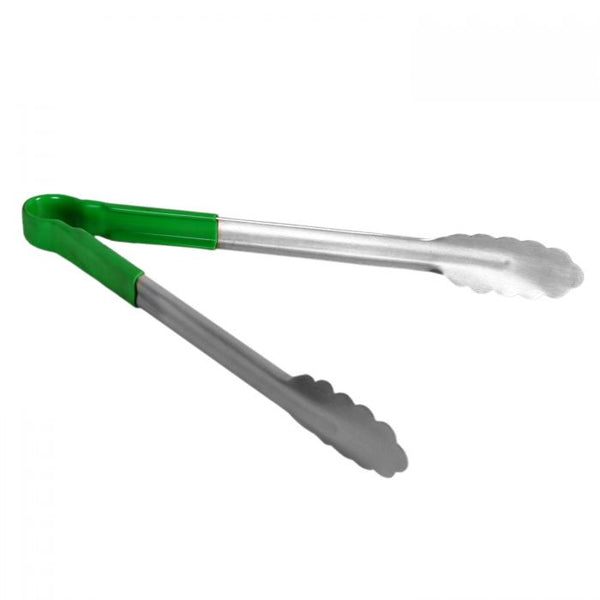 Colour Coded Green Serving Tong with Non-Slip Handle 305mm